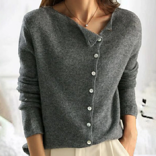 Aliyah Cardigan | Soft Knit Asymmetric Button-Up - Nore & Co